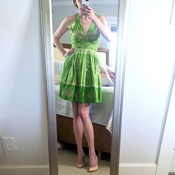 Anthropologie Plenty by Tracy Reese Dress Tribal Embroidered V-Neck Dress - Picture 4 of 4